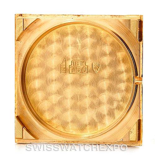 This image shows the back case interior and markings of a Cartier Tank Classic 960655124 Men's Yellow Gold Silver Dial 960655124 Men's Yellow Gold Silver Dial watch.