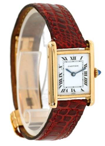 Cartier Ladies 18k Yellow Gold Tank Classic Watch SwissWatchExpo