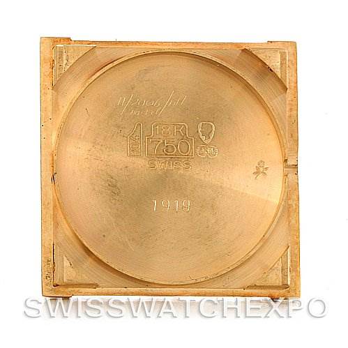 This image shows the back plate of a Tank Classic Cartier watch, viewed from the inside.