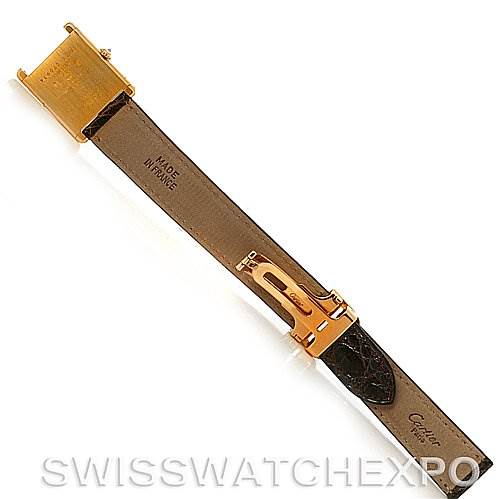 This image shows the back of the band and clasp of a Cartier Tank Classic C70934 Yellow Gold Silver Dial C70934 Yellow Gold Silver Dial watch, highlighting the "Made in France" inscription.