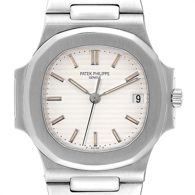 Patek Philippe Nautilus White Dial Automatic Steel Mens Watch 3800 SwissWatchExpo