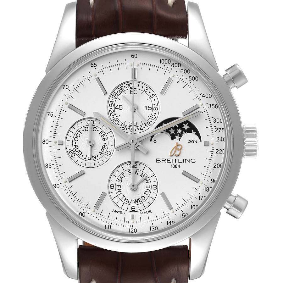 Breitling Transocean Chronograph 1461 Perpetual Moonphase Watch A19310 Box Card SwissWatchExpo