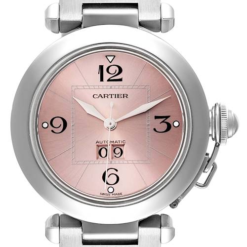 Photo of Cartier Pasha Big Date Pink Dial Steel Ladies Watch W31058M7