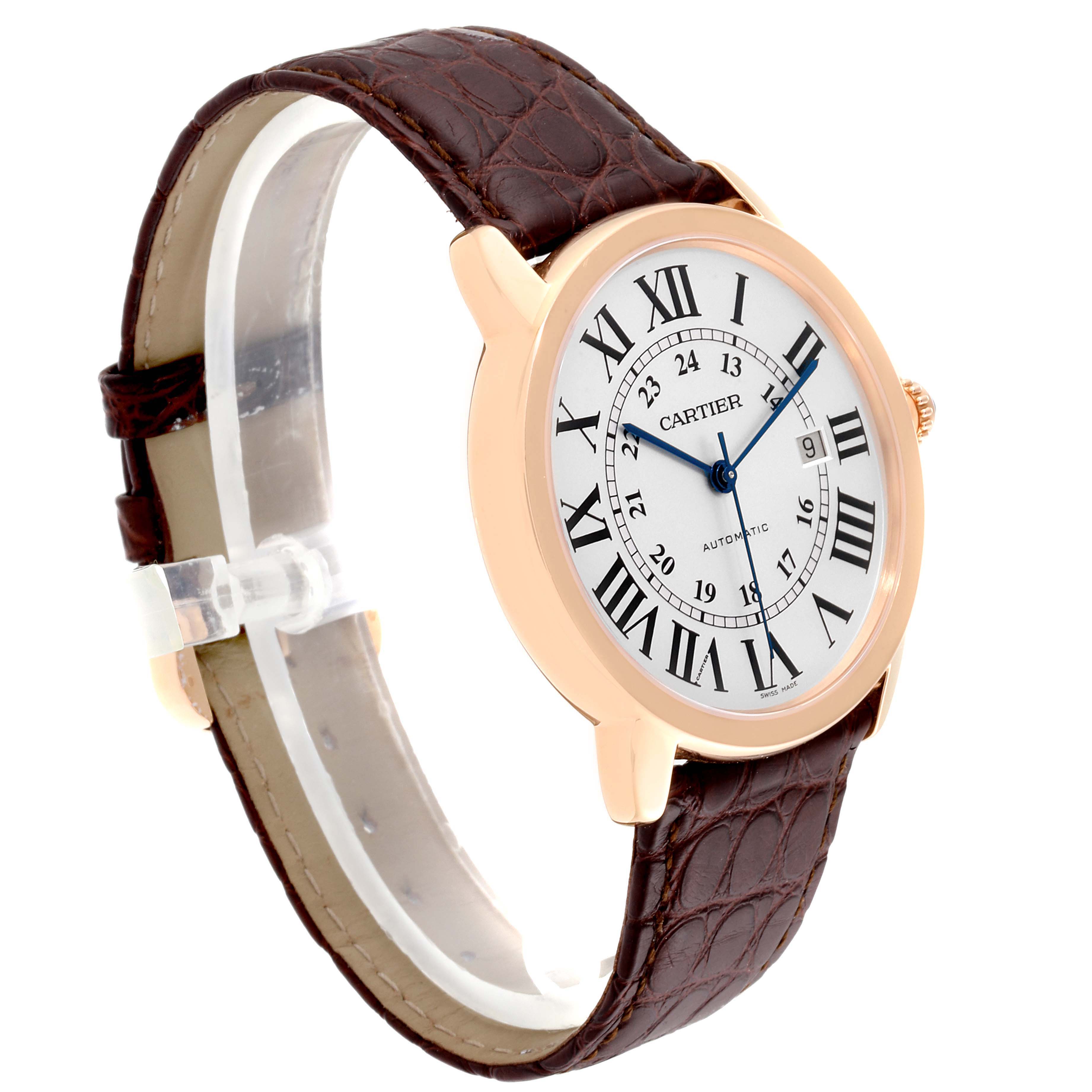 Cartier Ronde Solo XL Rose Gold Steel Mens Watch W6701009 Box Papers ...