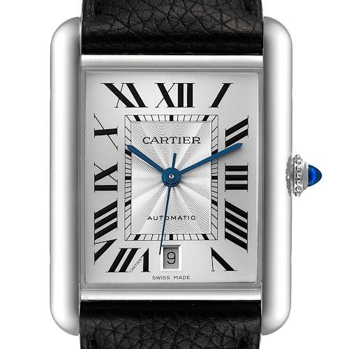 Photo of Cartier Tank Must Extra-Large Steel Silver Dial Mens Watch WSTA0040 Box Card