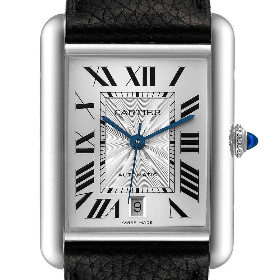 Cartier Tank Must Extra-Large Steel Silver Dial Mens Watch WSTA0040 Box Card SwissWatchExpo