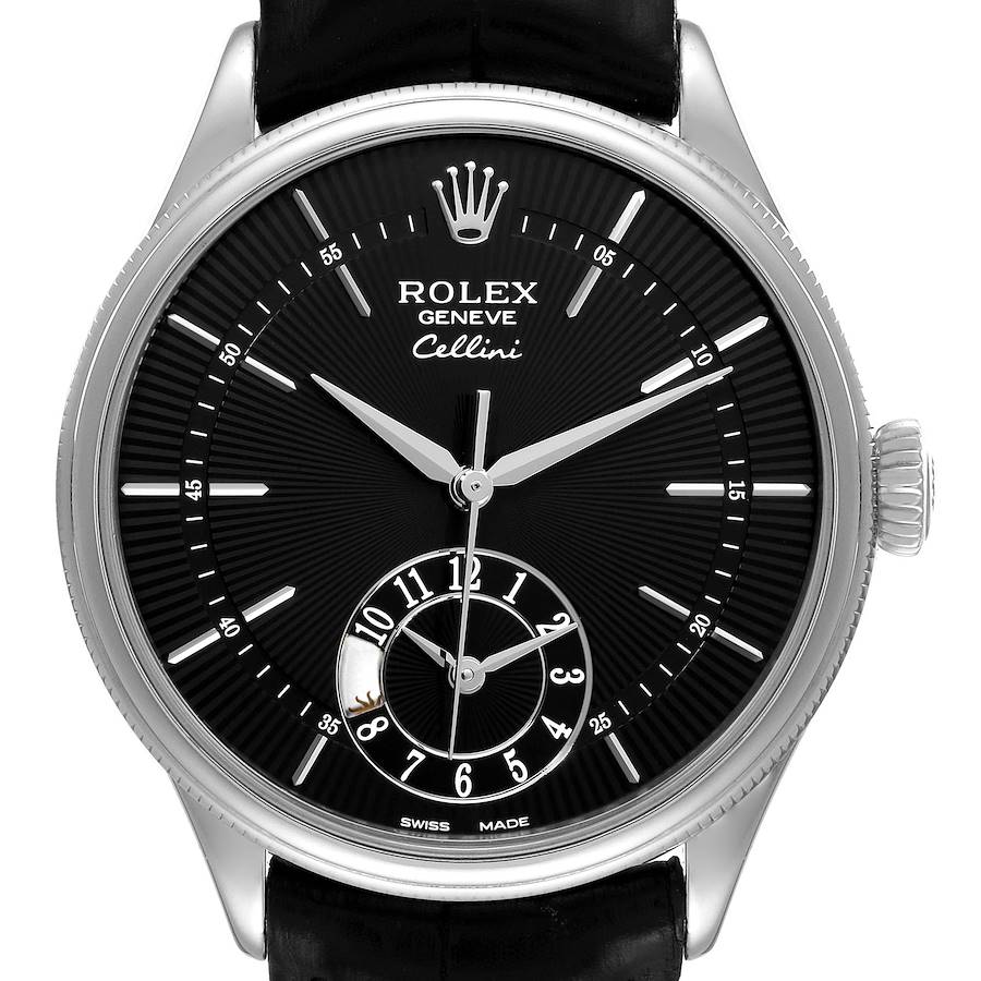 Rolex Cellini Dual Time White Gold Automatic Mens Watch 50529 SwissWatchExpo