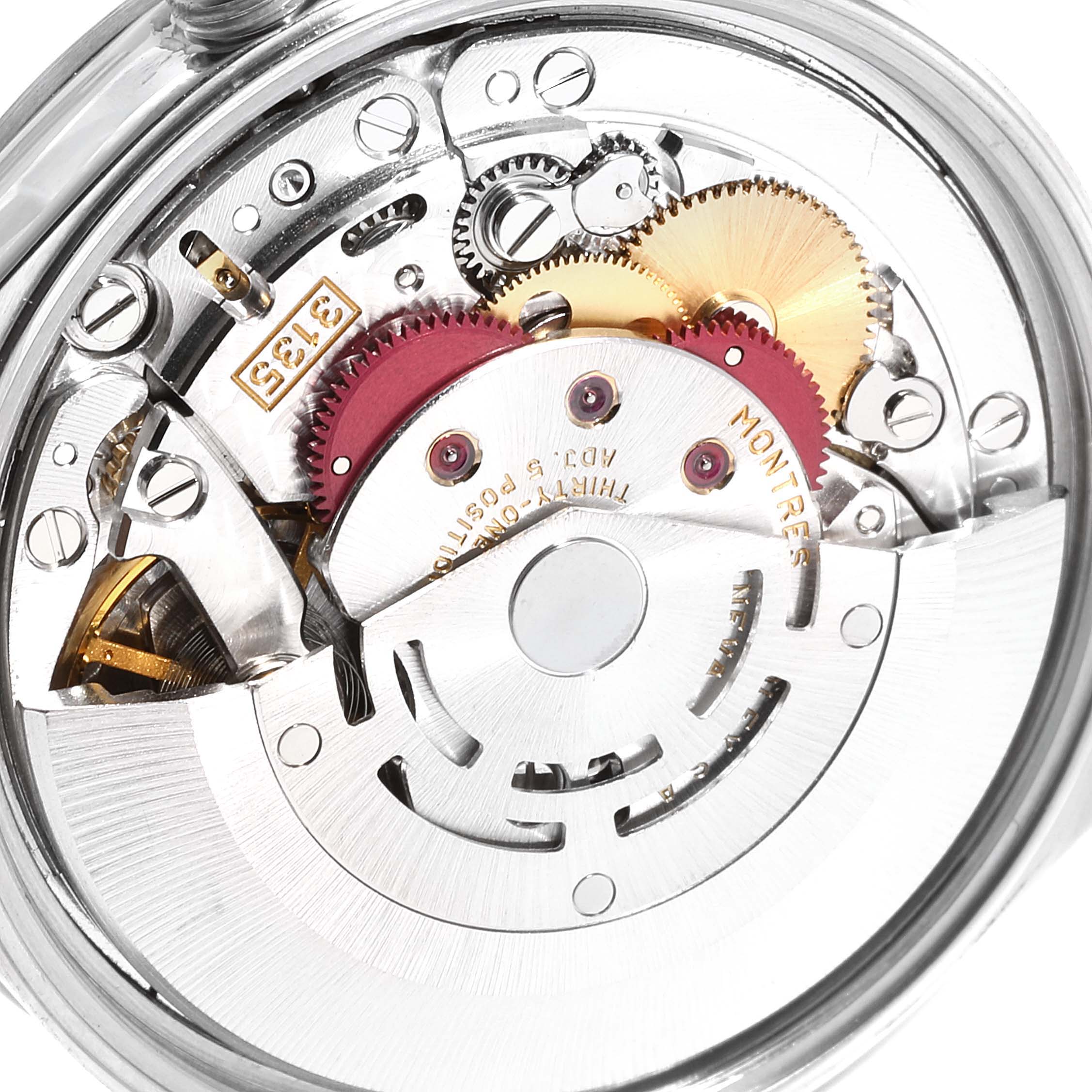 This image shows a close-up of the internal mechanical movement of the Rolex Date 15200 Men's Stainless Steel Black Dial 15200 Men's Stainless Steel Black Dial model watch.