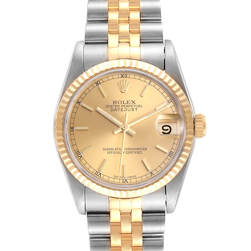 Rolex Datejust Midsize 31mm Steel Yellow Gold Ladies Watch 68273 Box SwissWatchExpo
