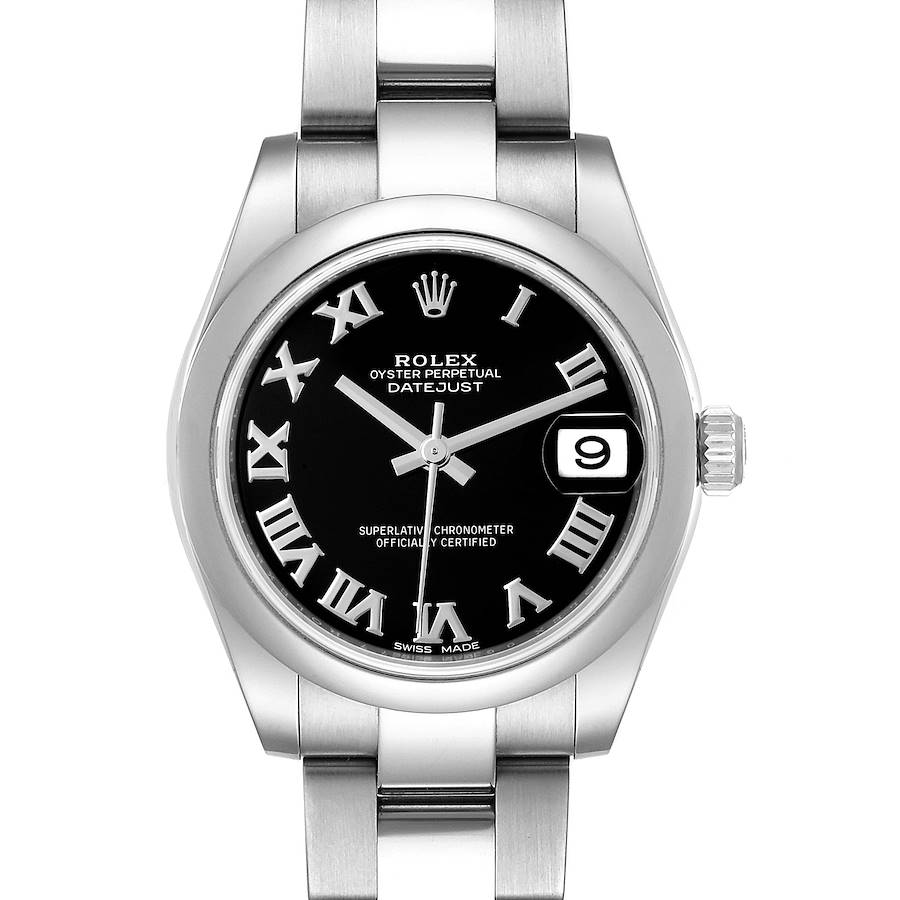 Rolex Datejust Midsize Black Dial Steel Ladies Watch 178240 Box Card SwissWatchExpo