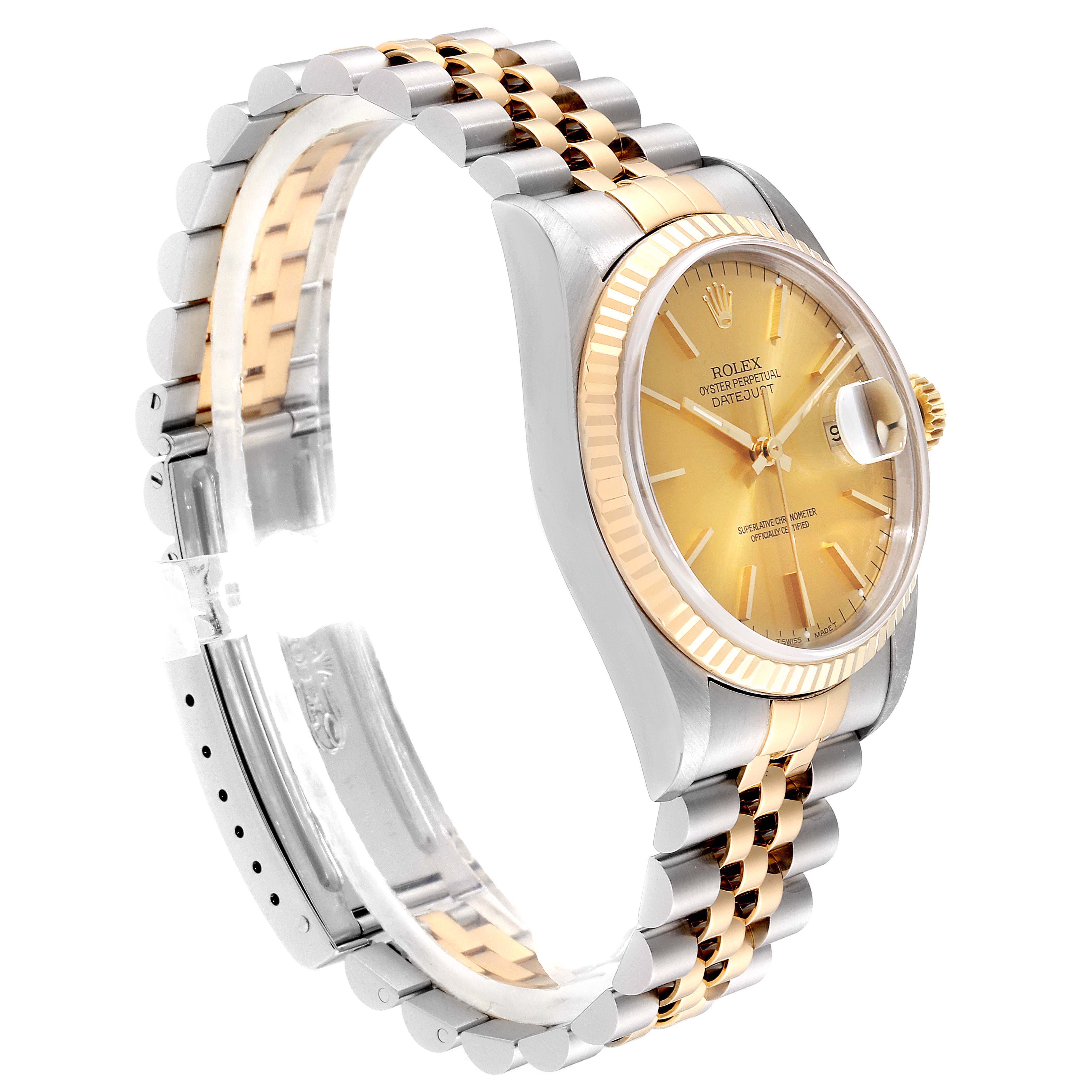 Rolex Datejust Steel K Yellow Gold Fluted Bezel Mens Watch Swisswatchexpo