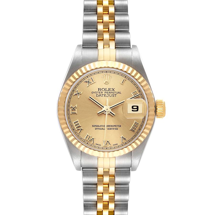 Rolex Datejust Steel Yellow Gold Champagne Dial Ladies Watch 79173 SwissWatchExpo