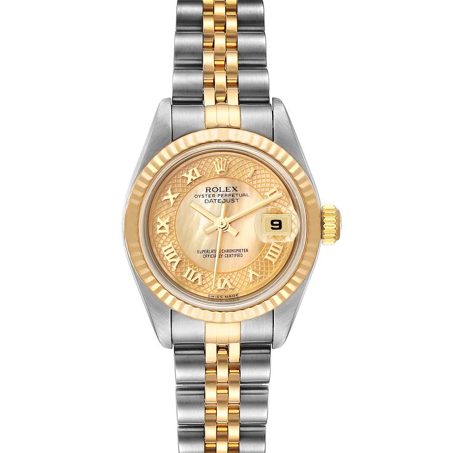 Rolex Datejust Steel Yellow Gold Decorated MOP Dial Watch 79173 Box Papers SwissWatchExpo