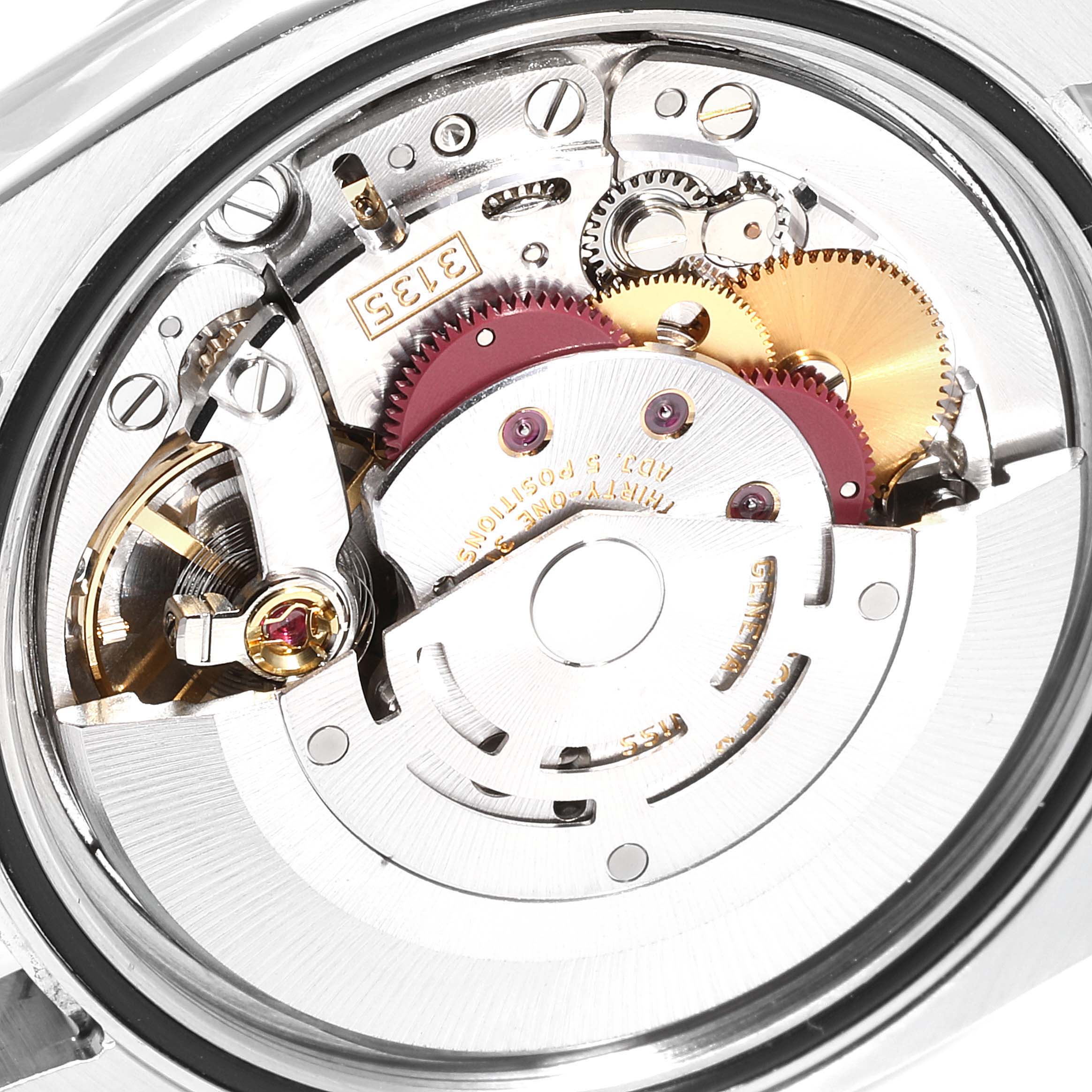 This image shows the internal mechanical movement of the Turn-o-Graph model by Rolex, specifically the gears and components.
