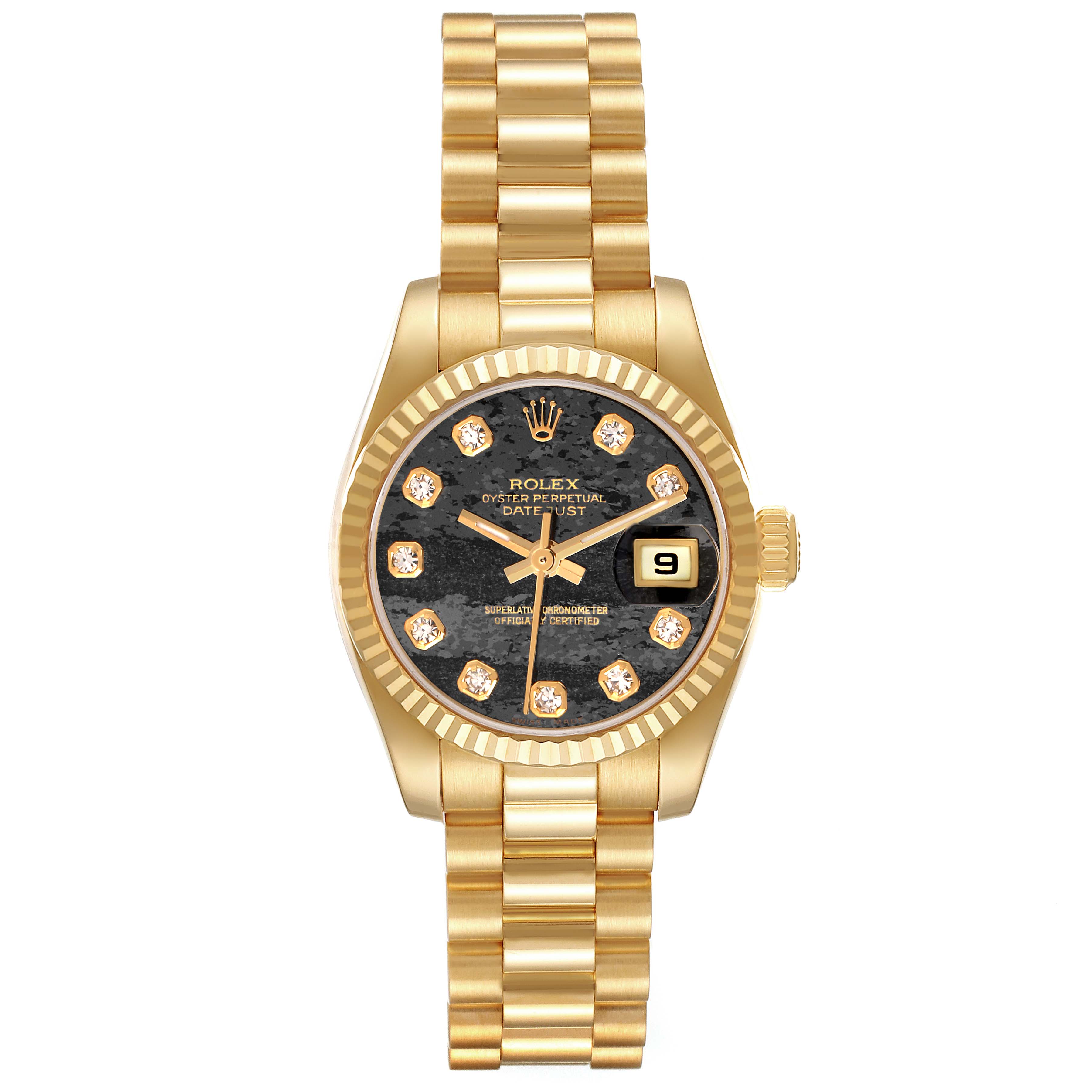 The image shows a Rolex Datejust model number 179178 from the front, displaying the dial, bezel, case, crown, and part of the bracelet.