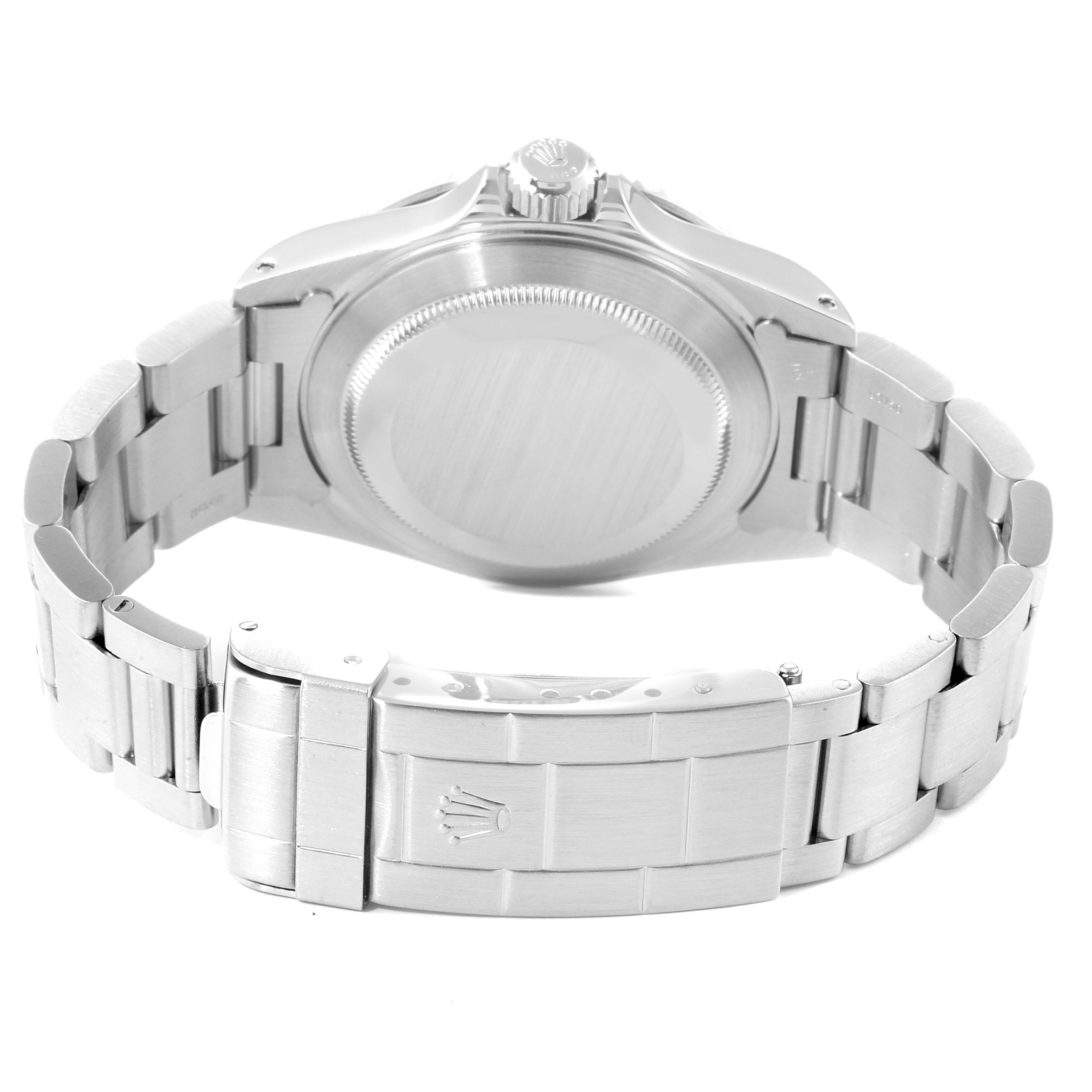 This image shows the back case and bracelet of the Rolex Submariner 14060 Men's Stainless Steel Black Dial 14060 Men's Stainless Steel Black Dial watch, viewed from a rear angle.