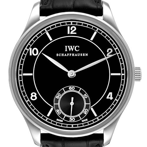 Photo of IWC Portuguese Black Dial Vintage Steel Mens Watch IW544501 Service Papers