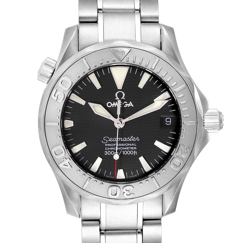 Omega Seamaster 36mm Midsize Black Wave Dial Steel Watch 2236.50.00 Card SwissWatchExpo