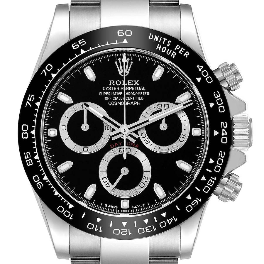 Rolex Cosmograph Daytona Ceramic Bezel Black Dial Mens Watch 116500 Box Card SwissWatchExpo