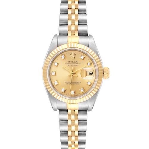 Photo of Rolex Datejust 26 Steel Yellow Gold Diamond Dial Ladies Watch 69173