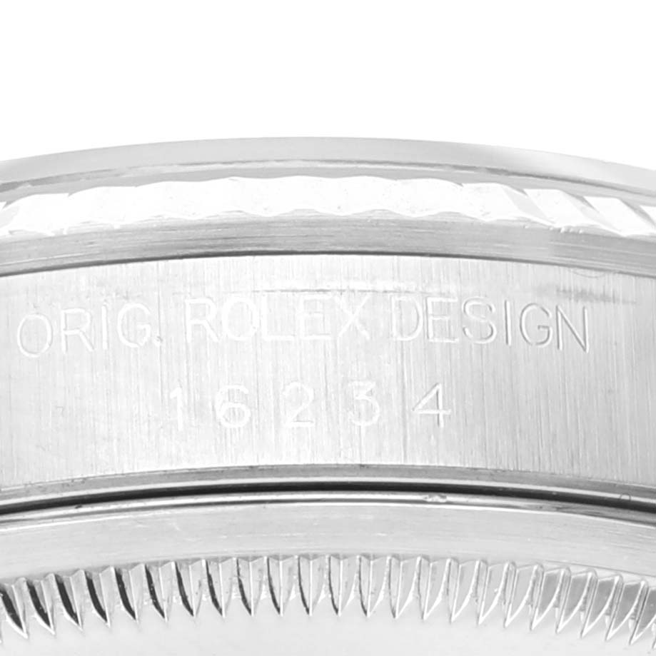 Rolex Datejust 36 Steel White Gold Black Dial Mens Watch 16234 Box ...