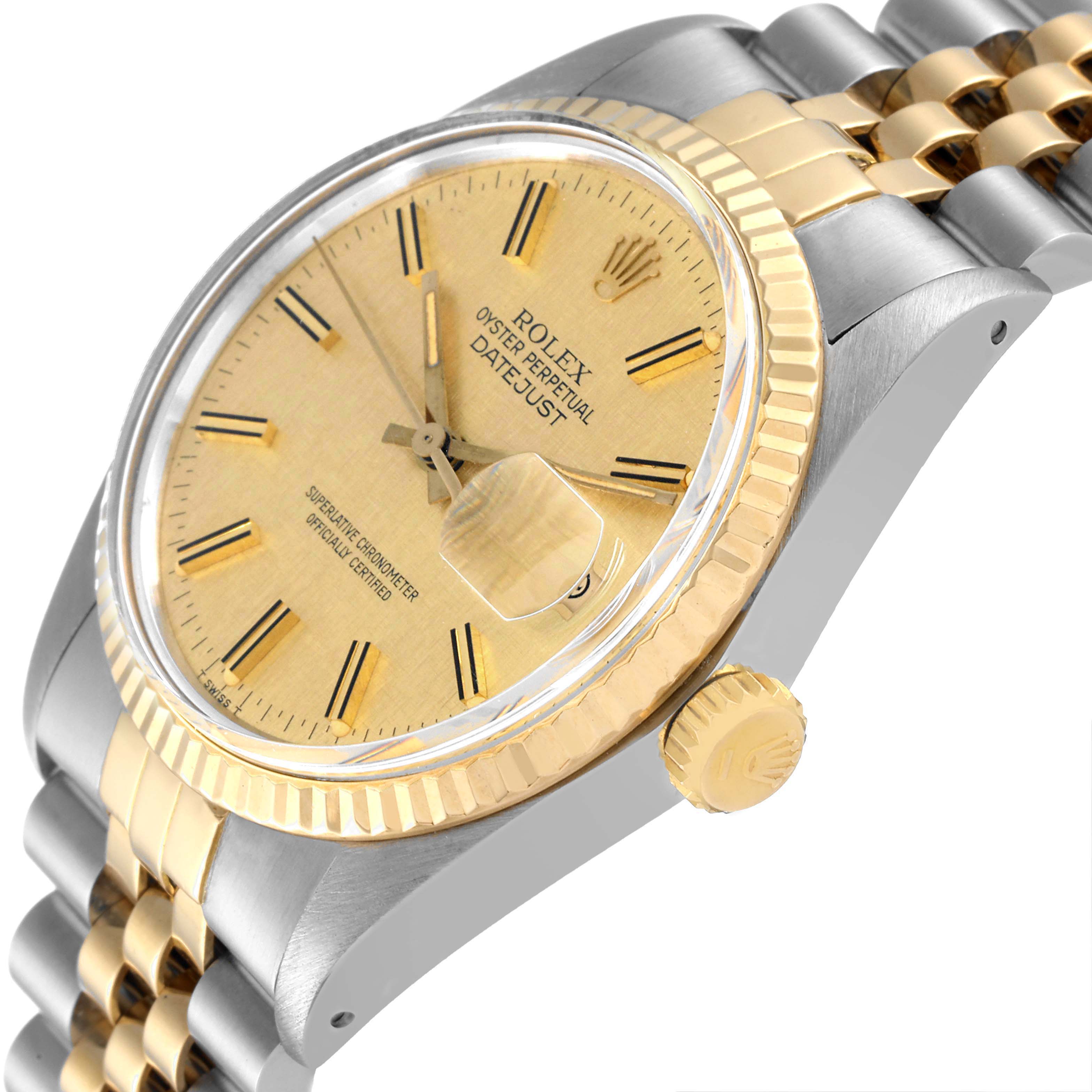 The Vintage Collection model by Rolex is shown from a side angle featuring the dial, bezel, crown, and bracelet.