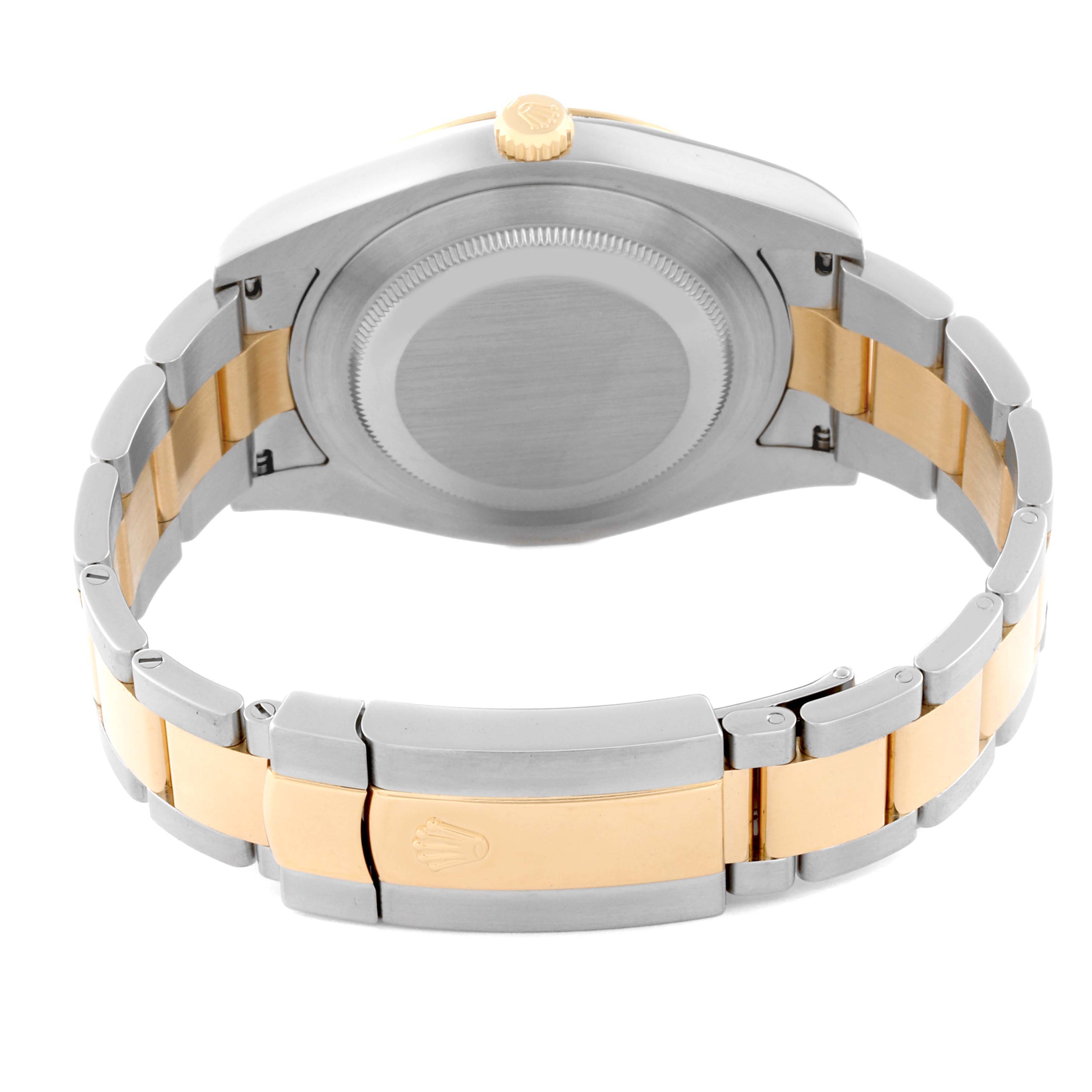 The image shows the back angle of a Rolex Datejust 41 116333 Men's Steel and Gold (two tone) Silver Dial 116333 Men's Steel and Gold (two tone) Silver Dial watch, highlighting its caseback and the two-tone bracelet.