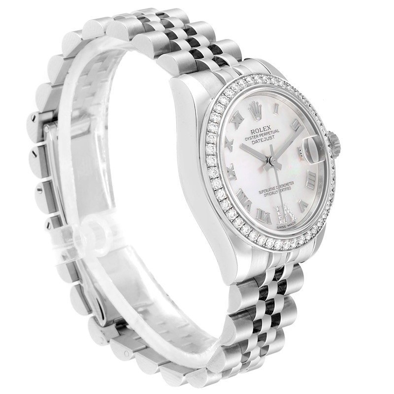 Rolex Datejust Midsize Steel White Gold MOP Diamond Ladies Watch