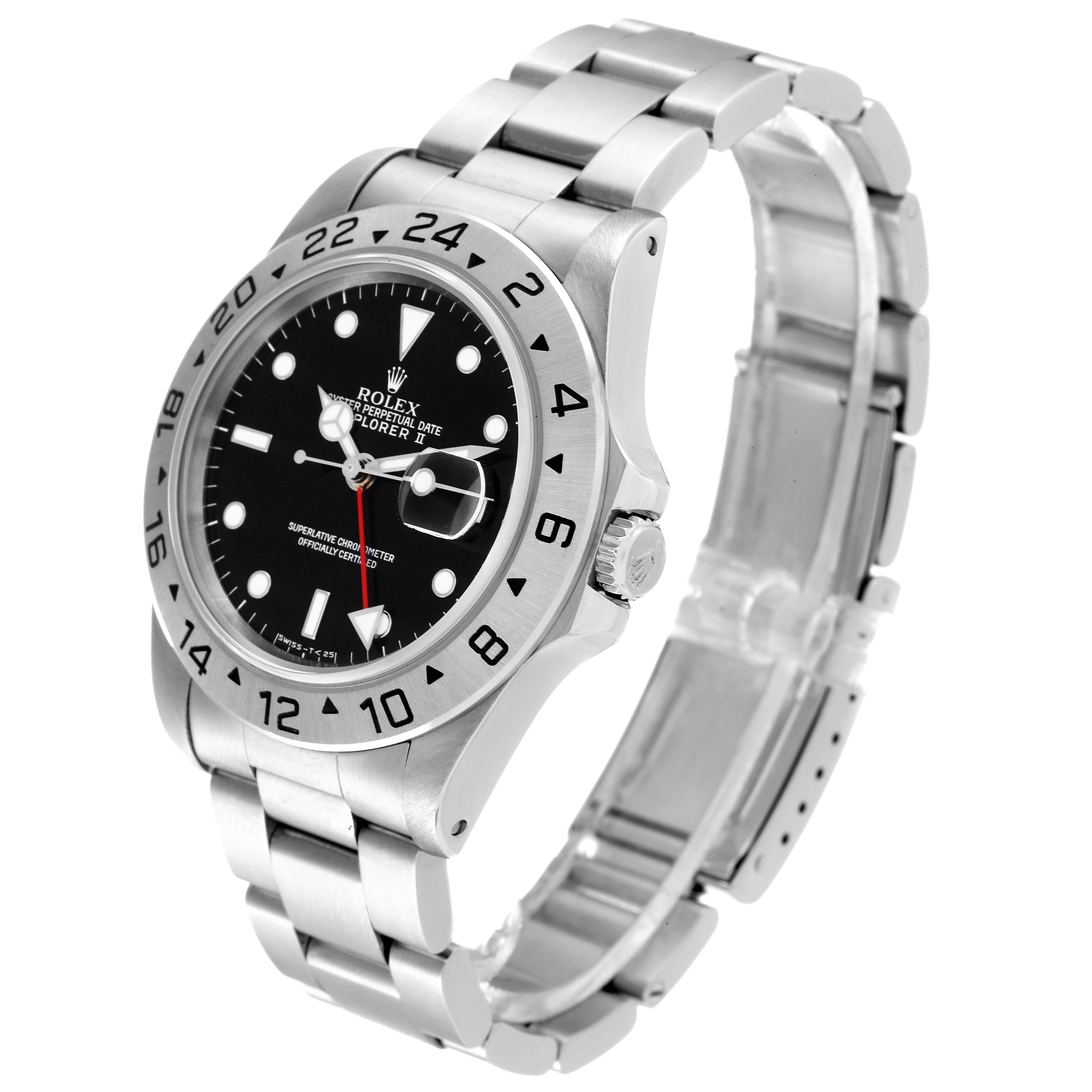 The image shows a side and front angle of a Rolex Explorer 16570 Men's Stainless Steel Black Dial 16570 Men's Stainless Steel Black Dial watch, highlighting its bracelet, bezel, and face.
