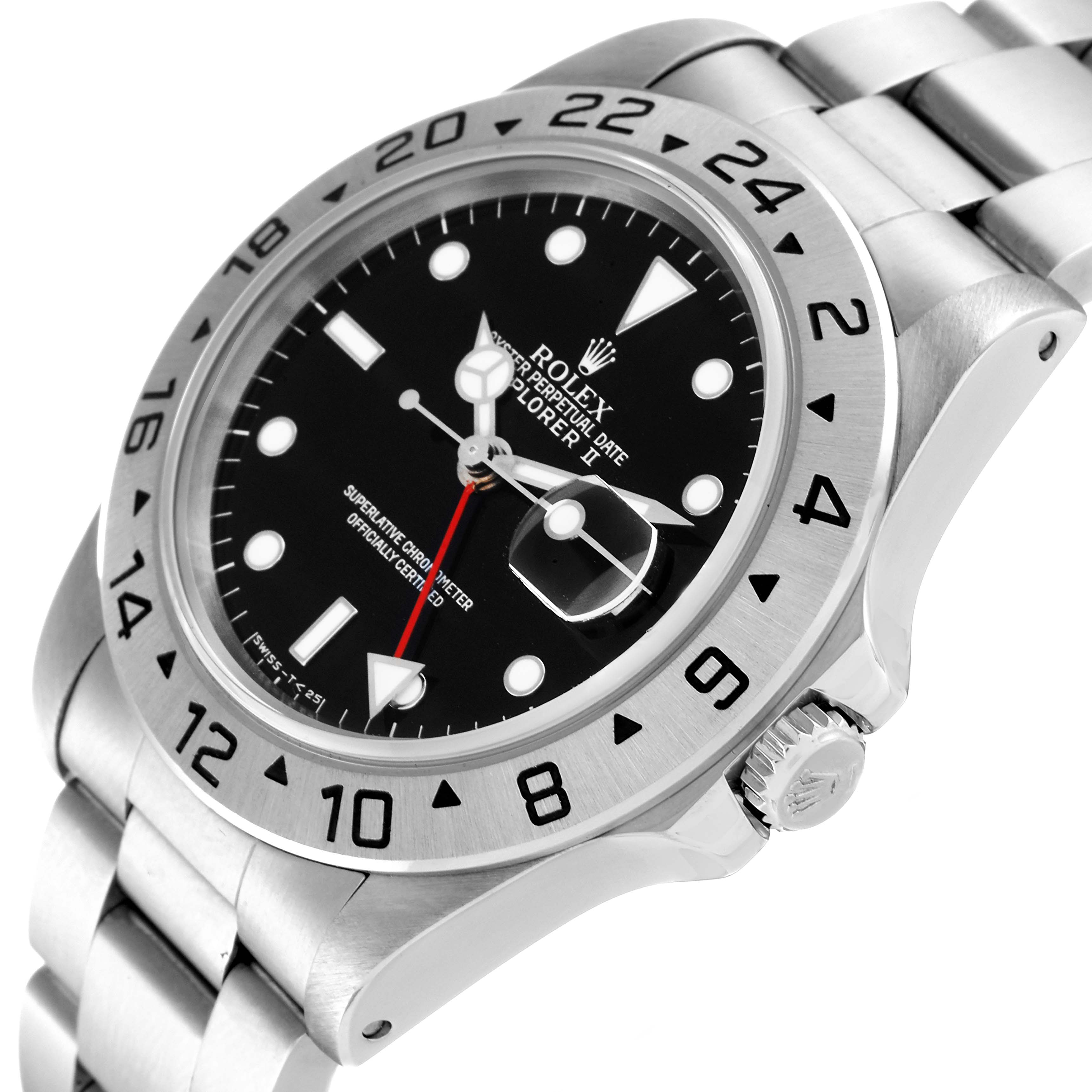 This image shows a close-up angle of the dial, bezel, and part of the bracelet of a Rolex Explorer 16570 Men's Stainless Steel Black Dial 16570 Men's Stainless Steel Black Dial watch.