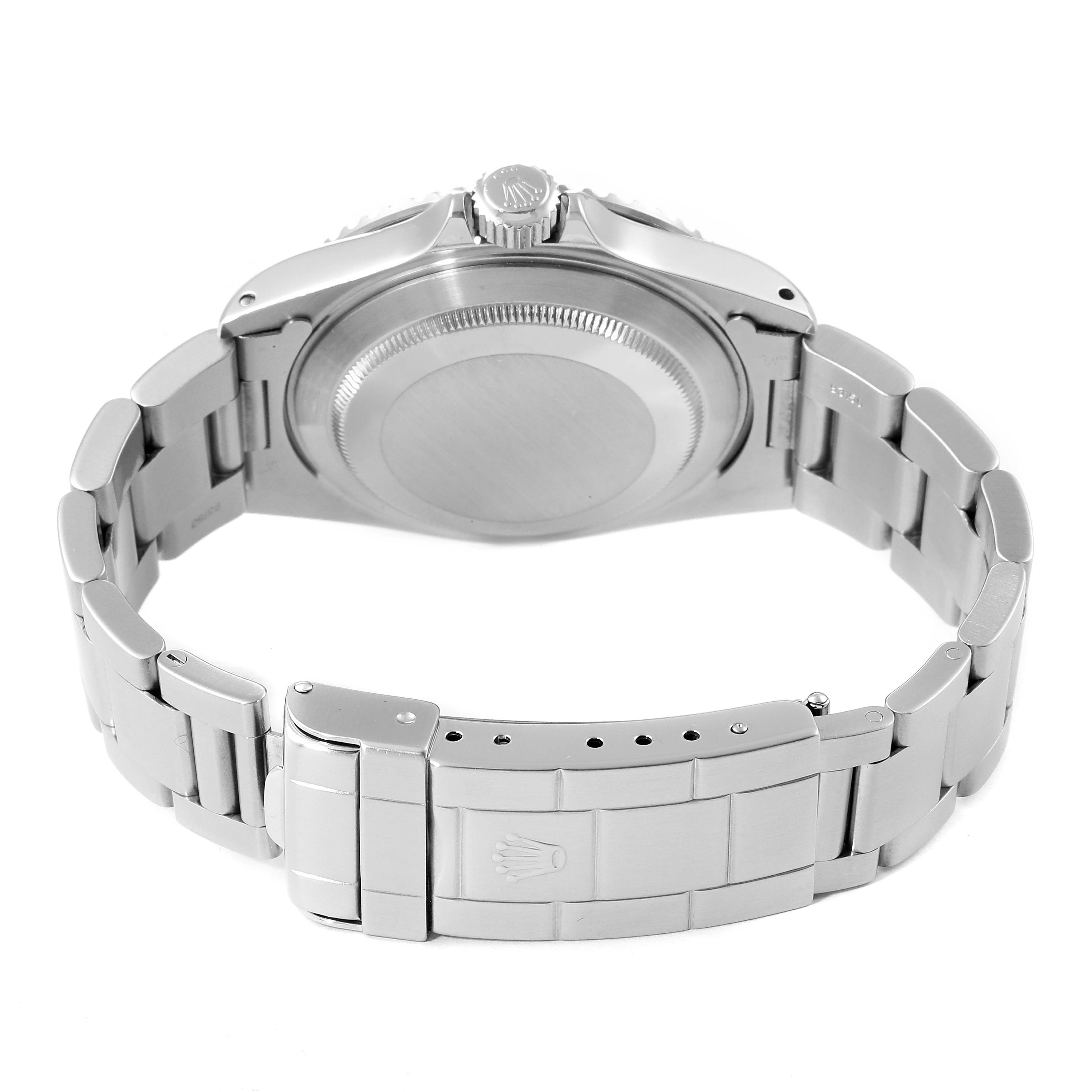 The image shows the back case and metal bracelet of the Rolex Submariner 14060 Men's Stainless Steel Black Dial 14060 Men's Stainless Steel Black Dial watch from a rear angle.