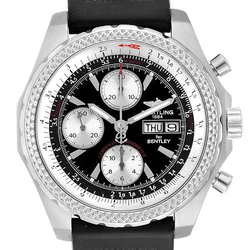 Photo of Breitling Bentley GT Black Dial Rubber Strap Steel Mens Watch A13363
