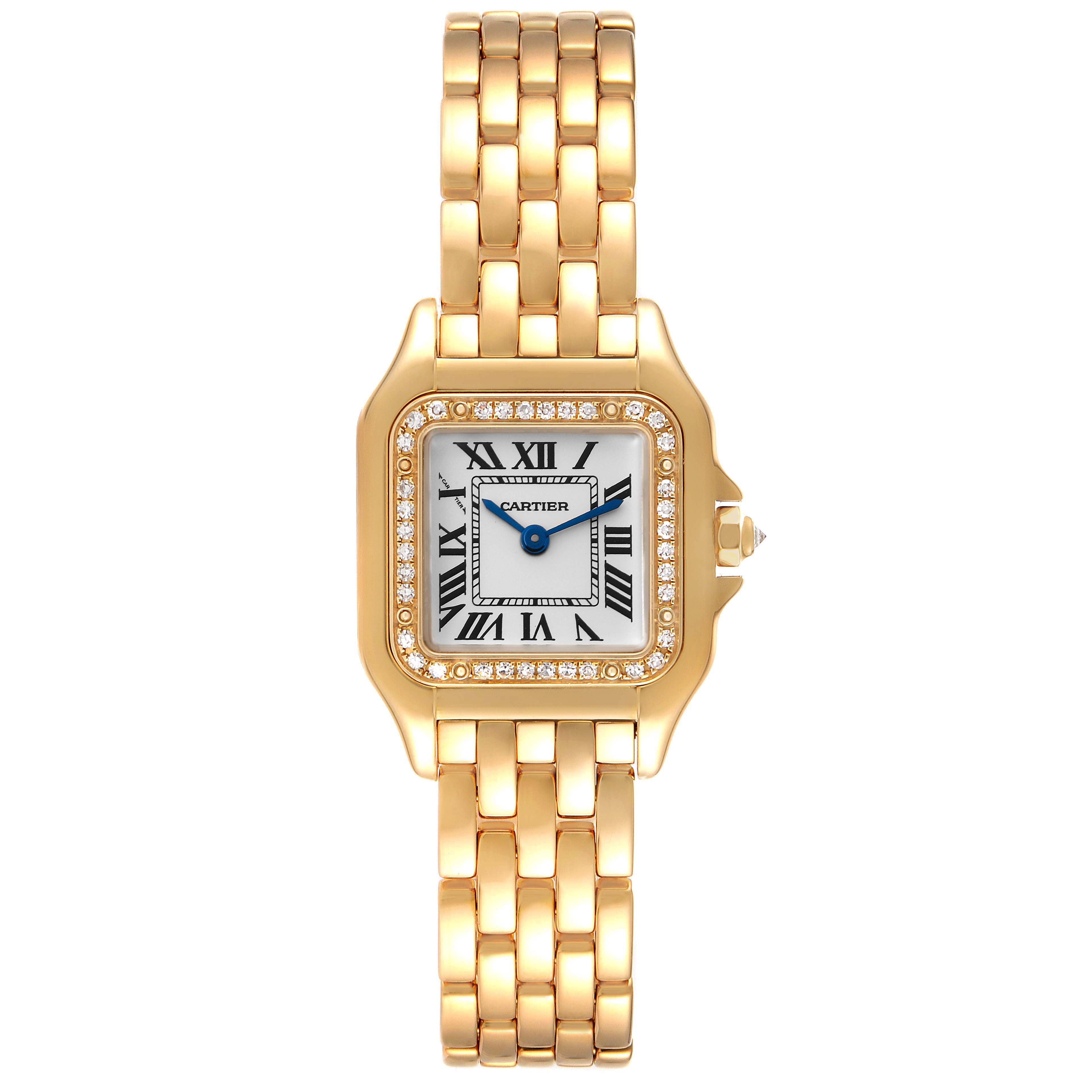 Cartier Panthere Small Yellow Gold Diamond Ladies Watch WJPN0015 Box ...