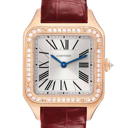 Photo of Cartier Santos Dumont Rose Gold Diamond Ladies Watch WJSA0017 Box Card