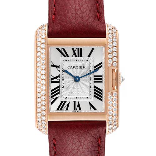 Photo of Cartier Tank Anglaise Rose Gold Silver Dial Diamond Ladies Watch WT100029 Card
