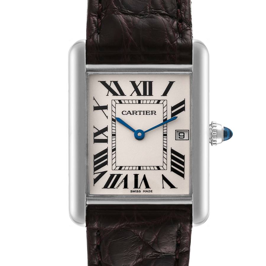 NOT FOR SALE Cartier Tank Louis Large White Gold Black Strap Mens Watch W1540956 PARTIAL PAYMENT SwissWatchExpo