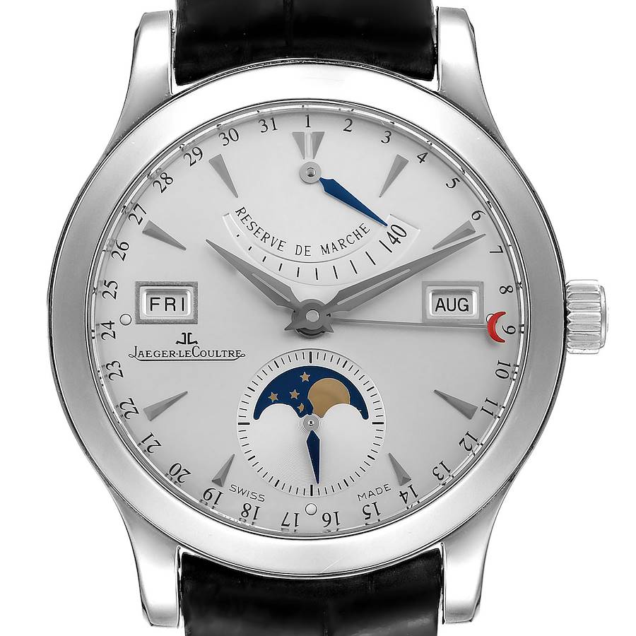 Jaeger Lecoultre Master Calendar Moonphase Mens Watch 147.8.41.S SwissWatchExpo