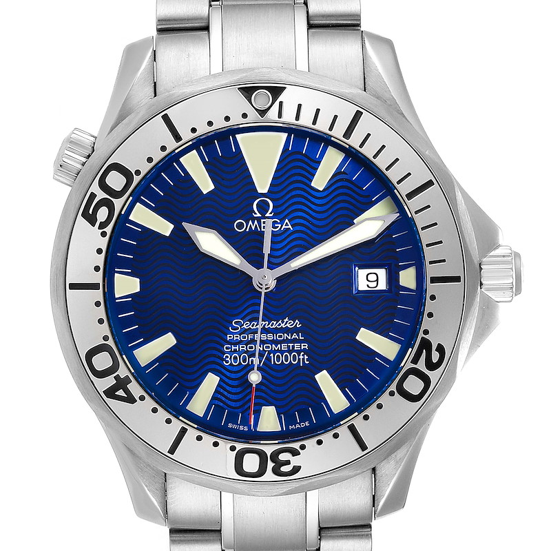 Omega Seamaster 300M Blue Dial Steel Mens Watch 2255.80.00 SwissWatchExpo
