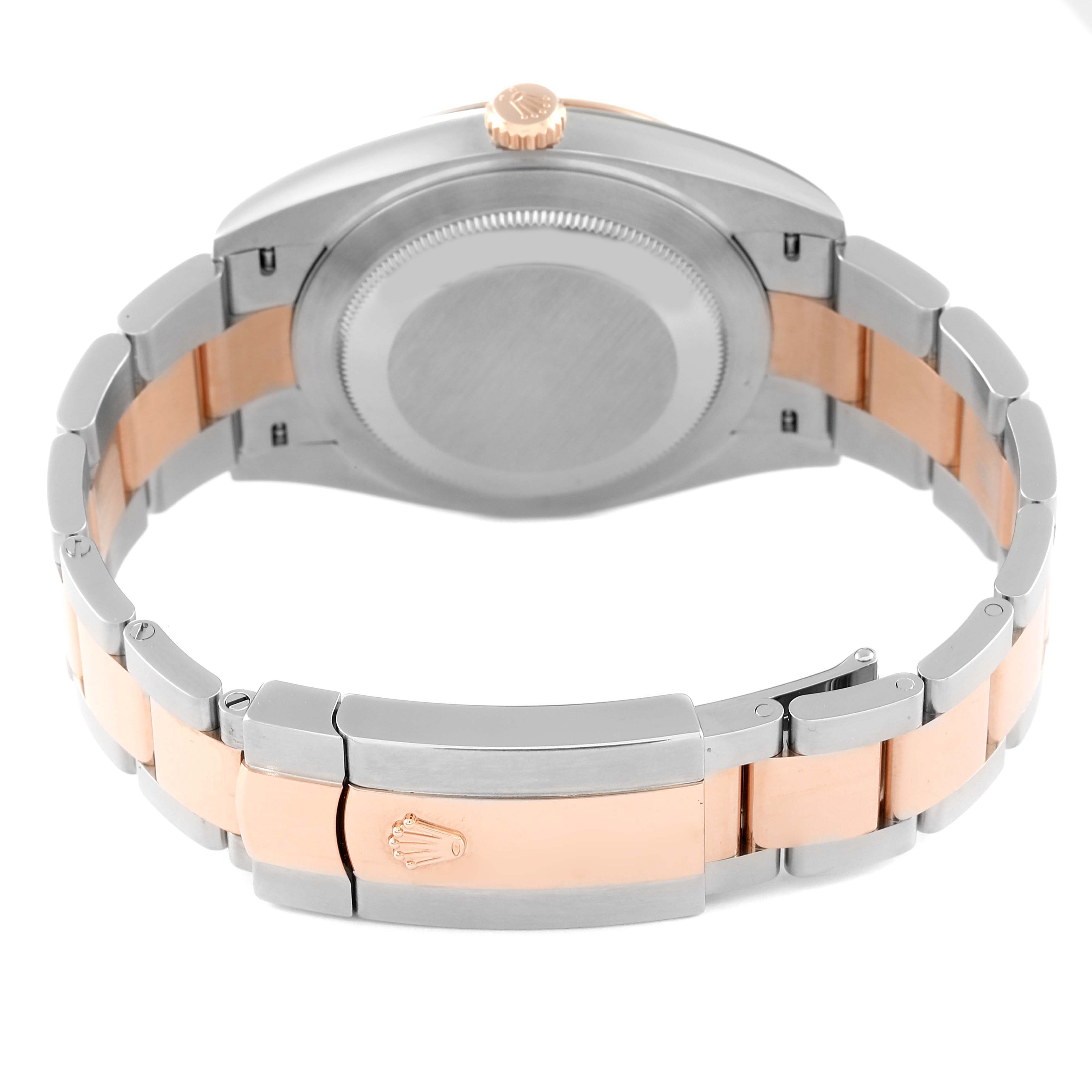 This image shows the back view of a Rolex Datejust 41 126331 Men's Steel and Gold (two tone) Beige Dial 126331 Men's Steel and Gold (two tone) Beige Dial, highlighting the watch case and two-tone bracelet clasp.