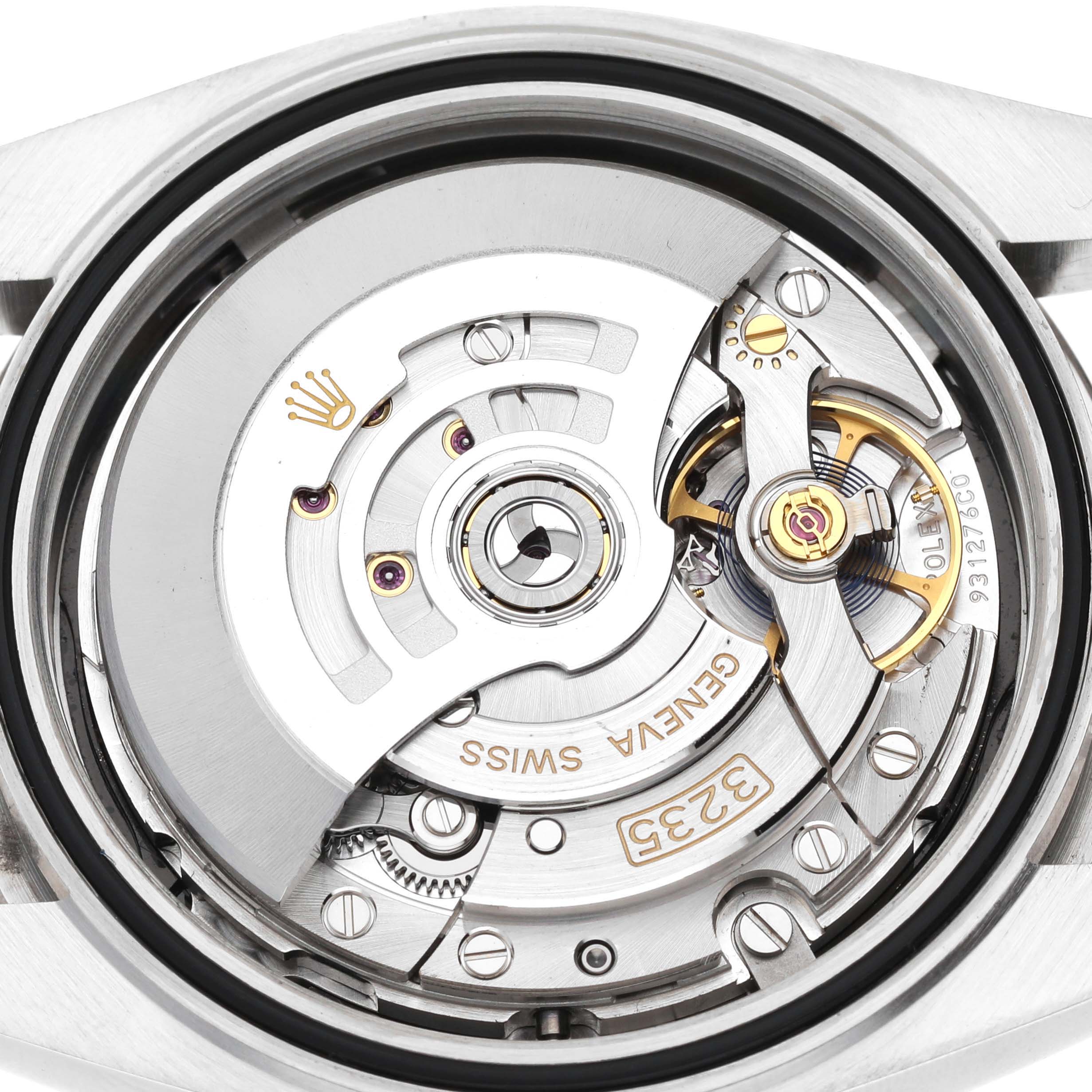 The image shows the movement of a Rolex Datejust 41 model, reference number 126334, highlighting its intricate internal components from the backside.