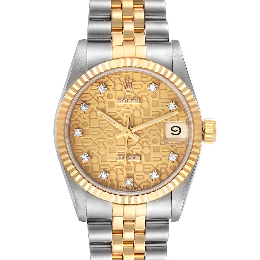 Rolex Datejust Midsize 31 Steel Yellow Gold Diamond Watch 68273 Box Papers SwissWatchExpo