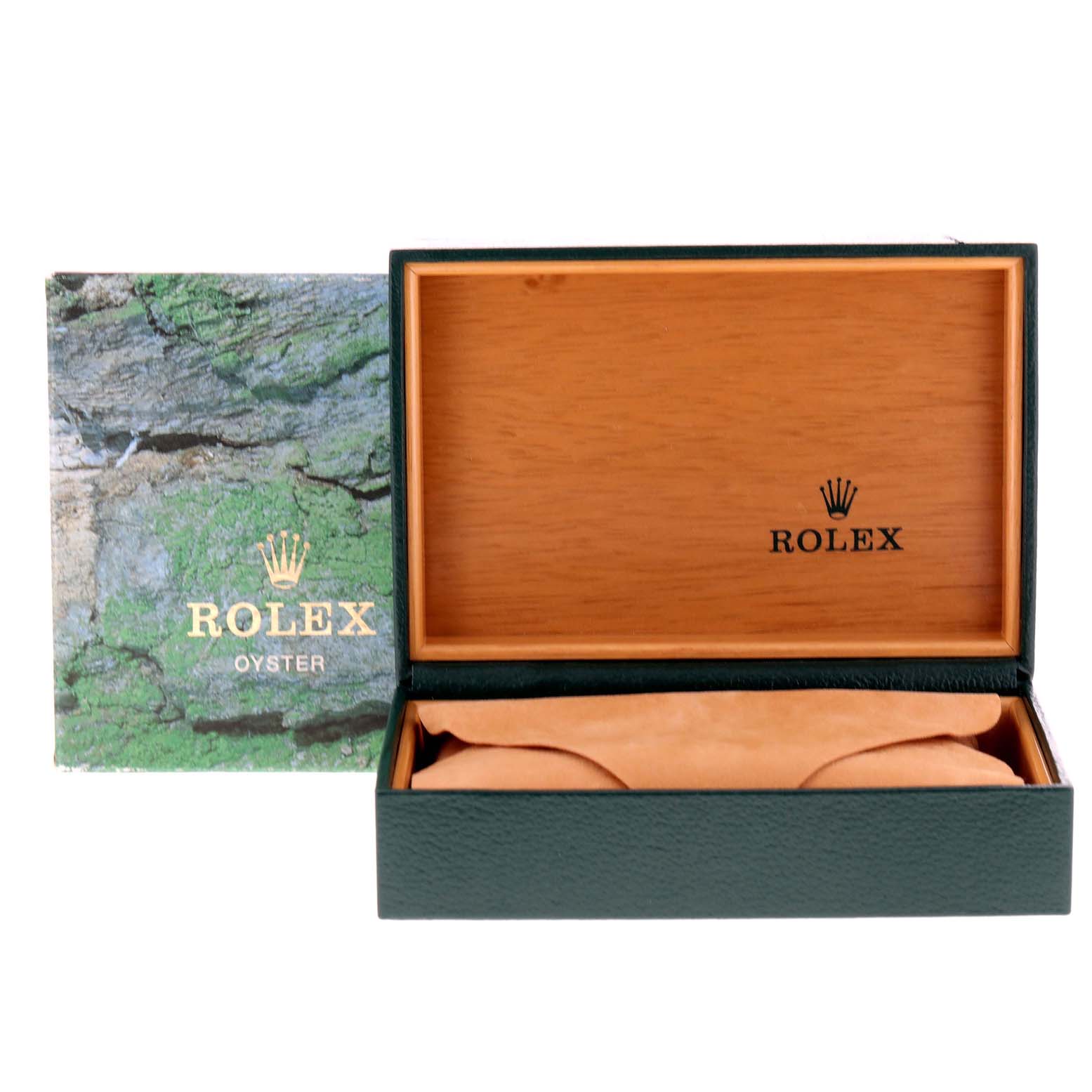 The image shows a Rolex Datejust 16233 Men's Steel and Gold (two tone) Champagne Dial 16233 Men's Steel and Gold (two tone) Champagne Dial watch's box and cushion, depicted at a straight-on angle.