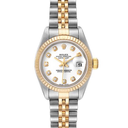 Photo of Rolex Datejust Steel Yellow Gold White Diamond Dial Ladies Watch 79173 Papers