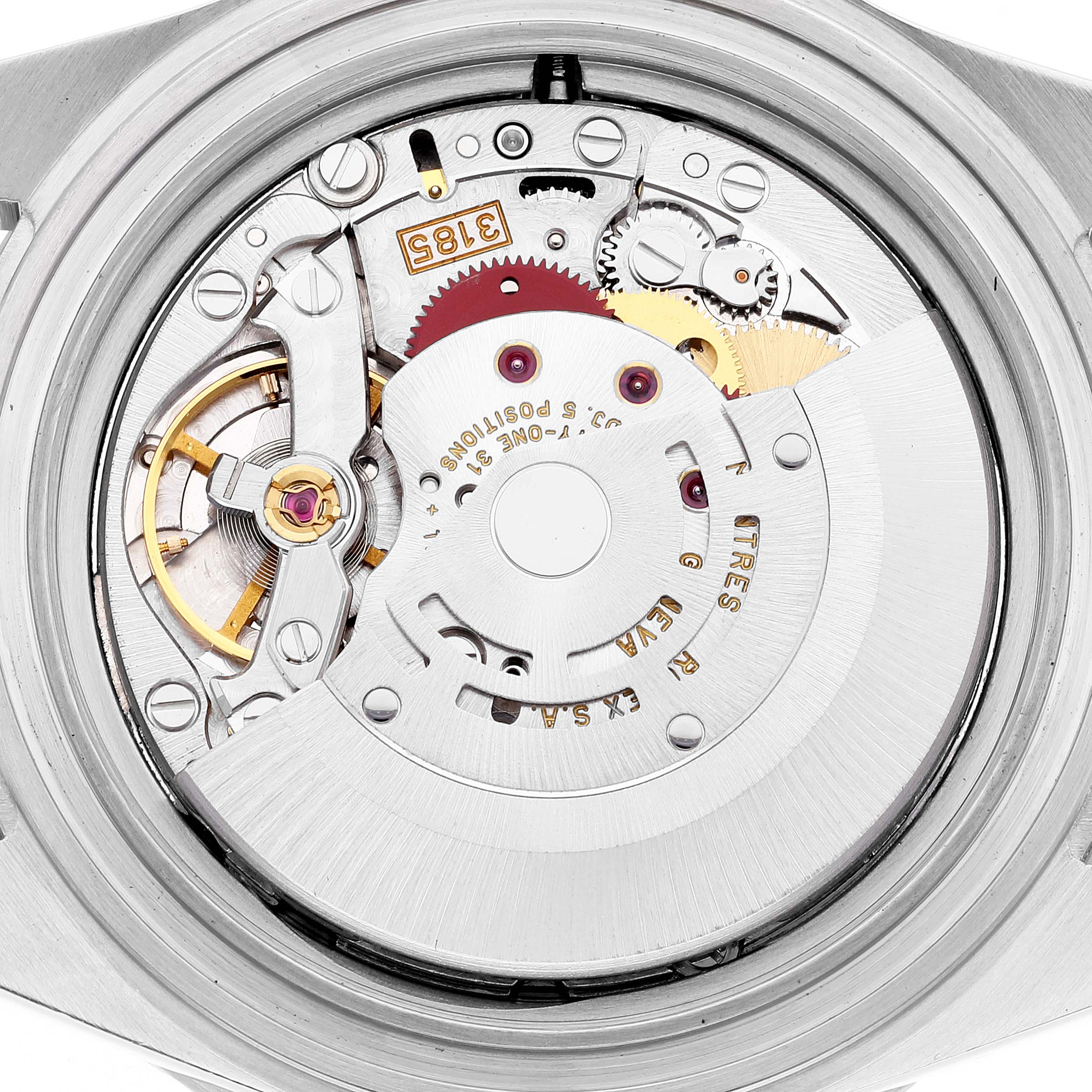 This image shows the inner mechanism parts of a Rolex GMT-Master 16710 Men
s Stainless Steel Black Dial 16710 Men
s Stainless Steel Black Dial watch viewed from the backside.