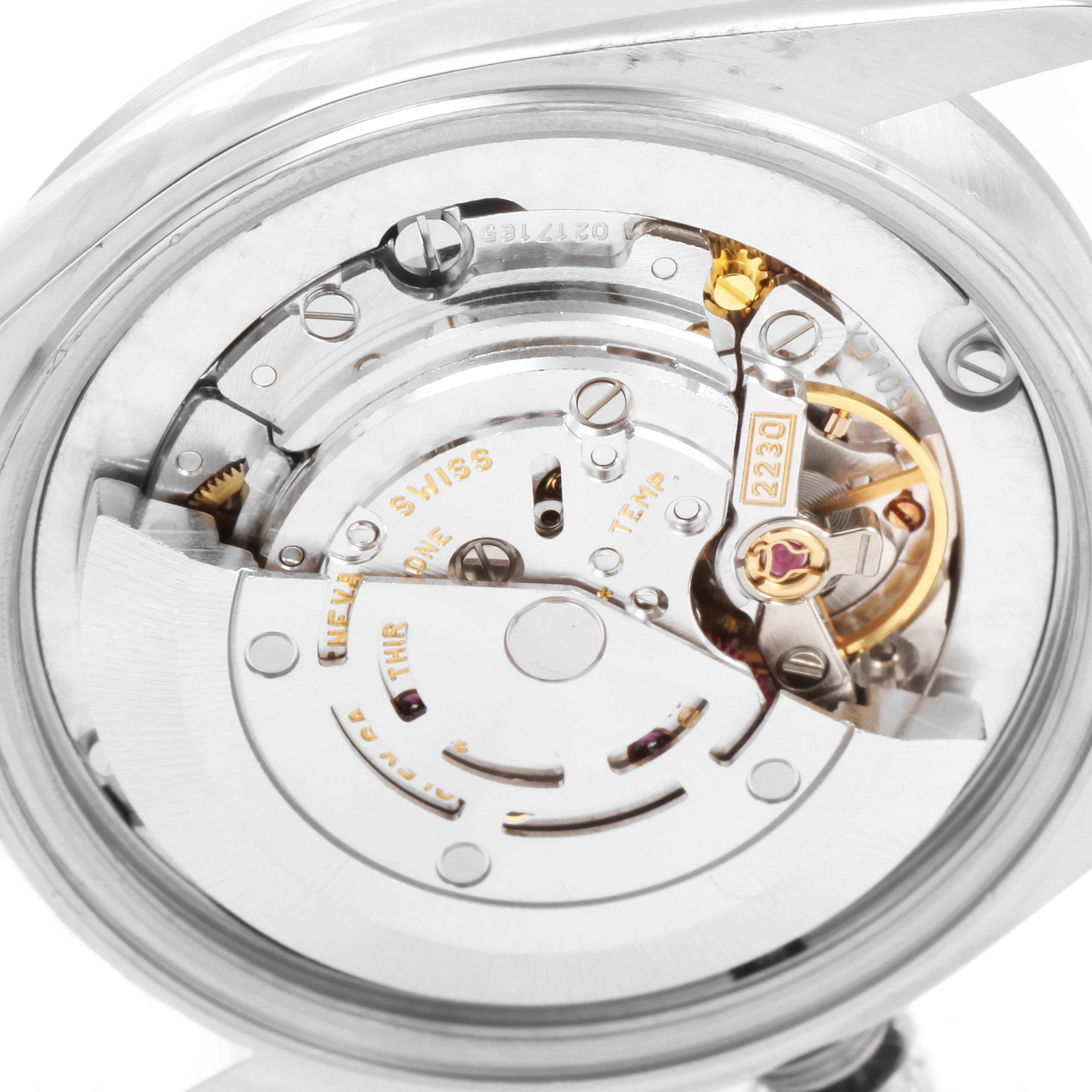 This image shows the internal mechanism of a Rolex Mid-Size 77080 Women
s Stainless Steel White Dial 77080 Women
s Stainless Steel White Dial watch viewed from the back.