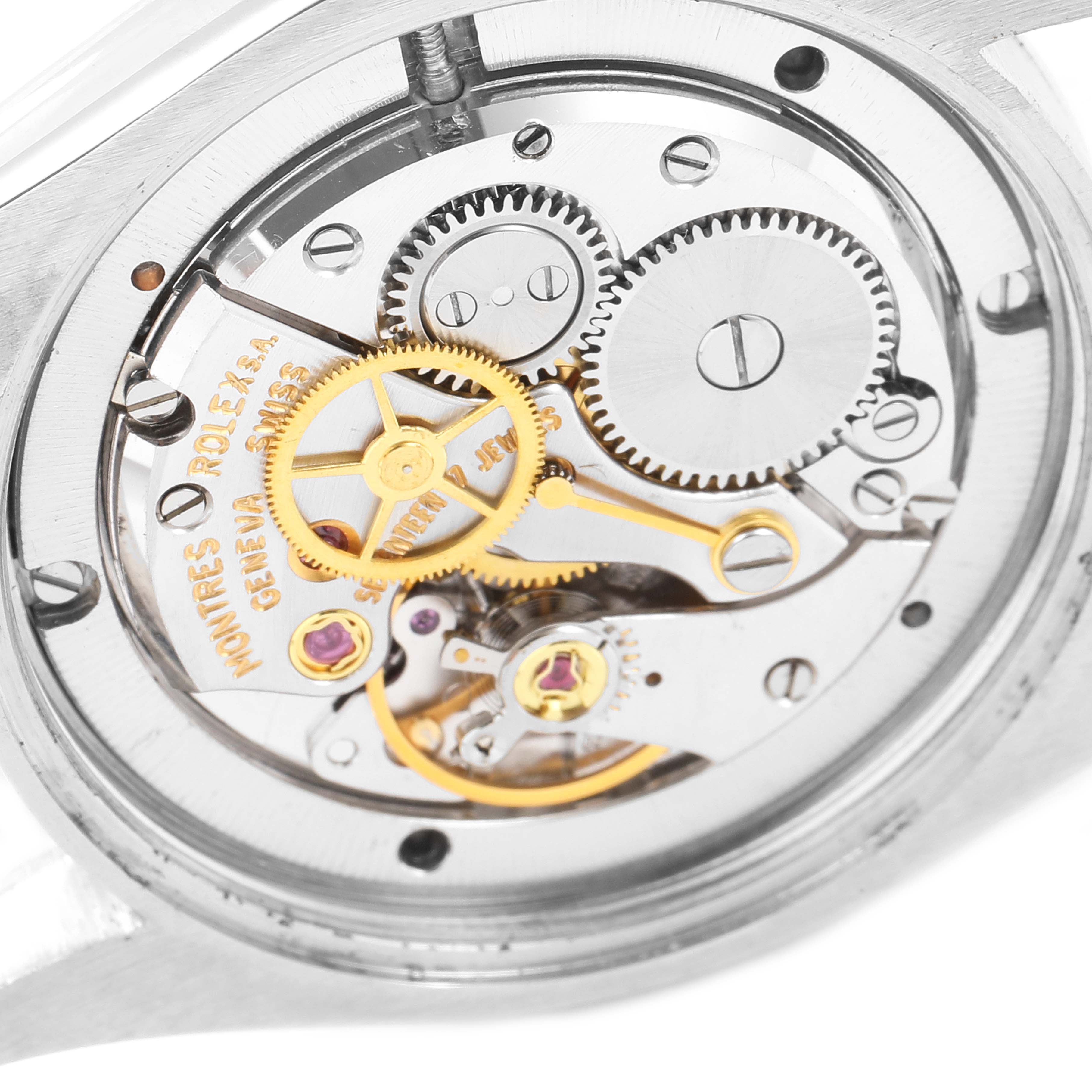 The image shows a close-up view of the internal mechanism of the Vintage Collection watch by Rolex.