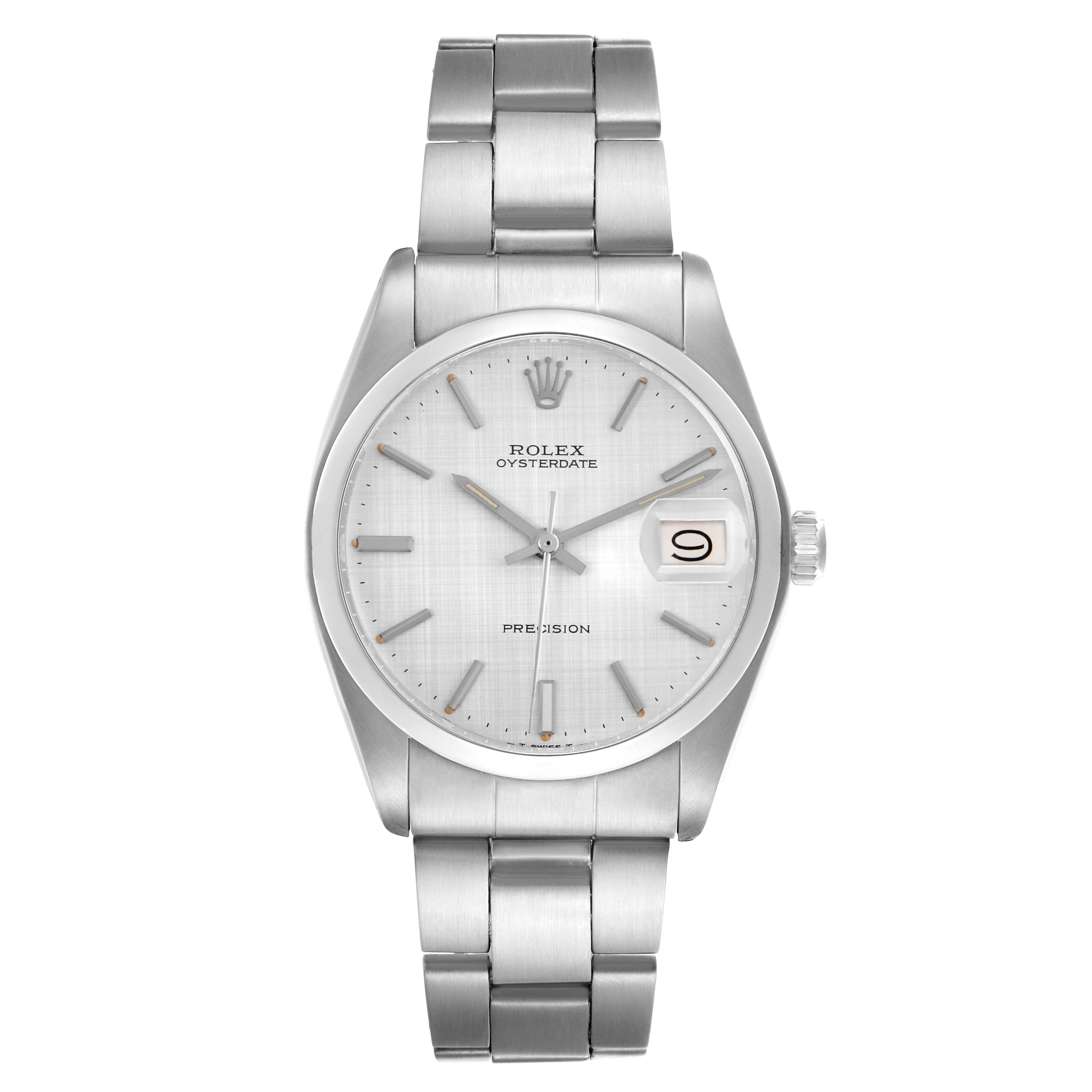 The image shows a frontal view of the Rolex Vintage Collection model 6694 men
s watch, displaying the dial, hands, date window, and bracelet.