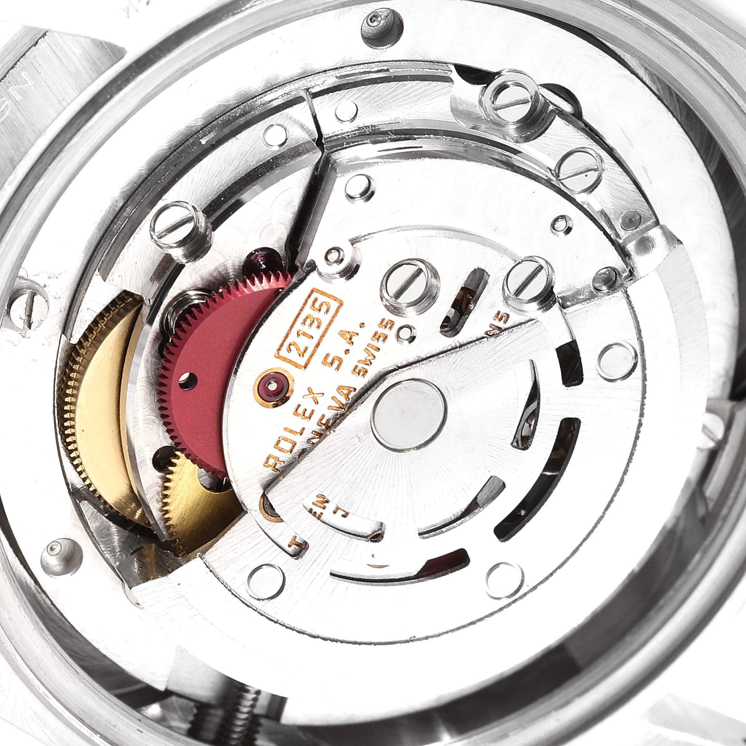 This image shows the movement and internal mechanism of a Rolex President 68279 Women's White Gold Silver Dial 68279 Women's White Gold Silver Dial model watch.