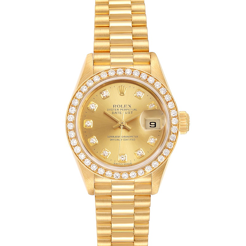 Rolex President Datejust Yellow Gold Diamond Dial Ladies Watch 79178 SwissWatchExpo