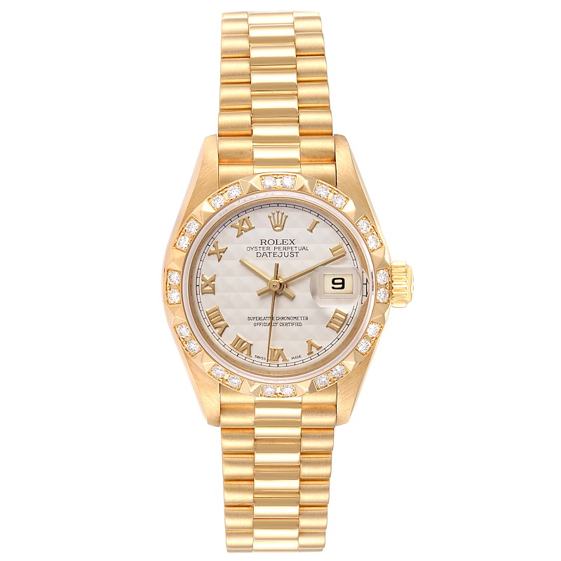 Rolex President Datejust Yellow Gold Diamond Ladies Watch 79258 ...